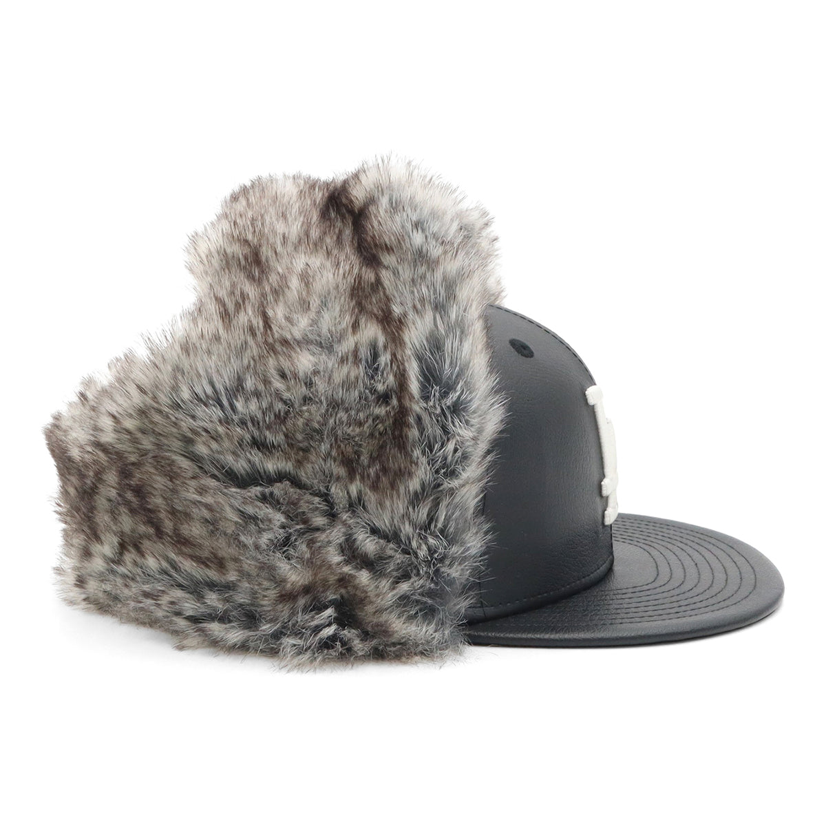 ニューエラ キャップ 59FIFTY DOG EAR SYNTHETIC LEATHER LA・ブラック