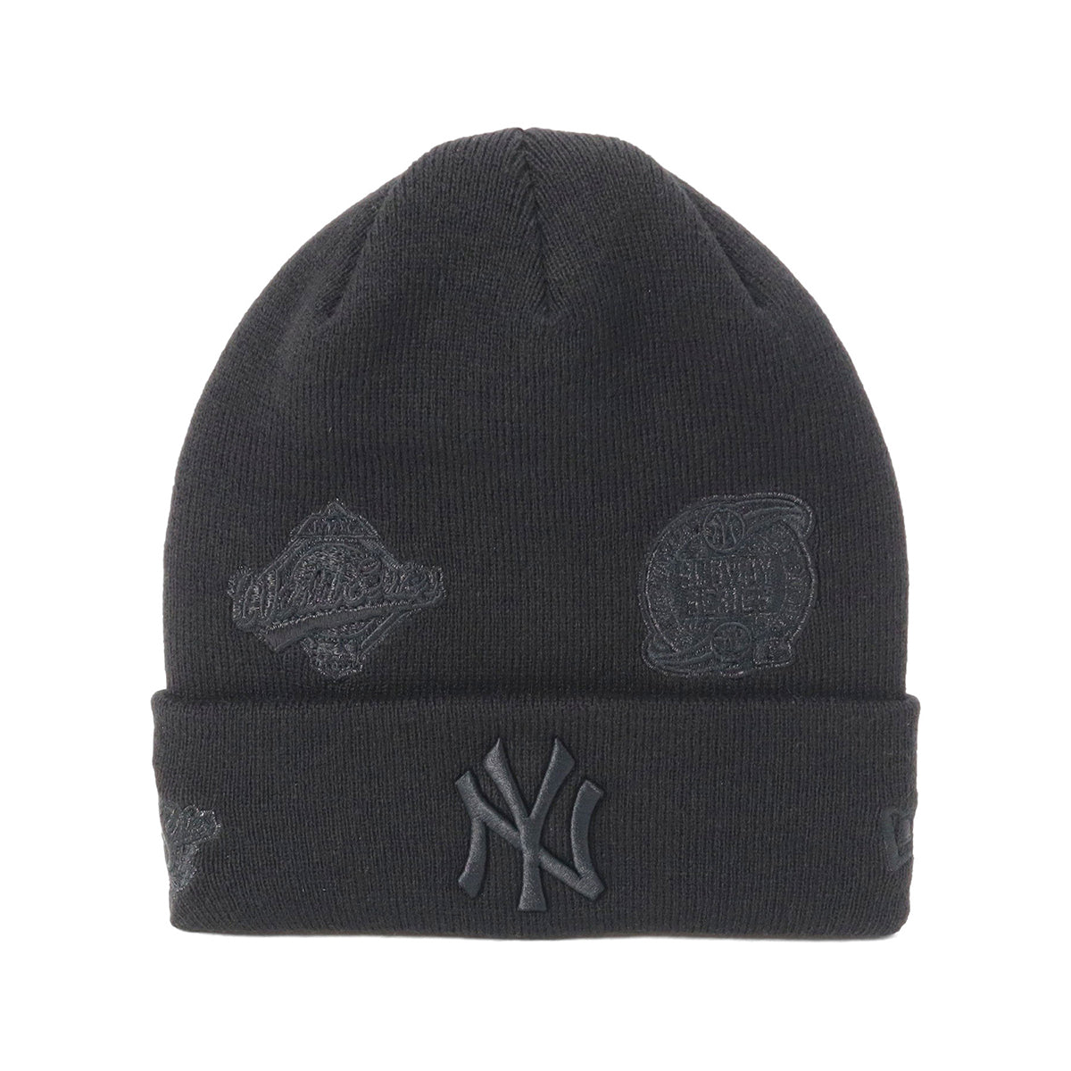 Y's×NEWERA ワイズ×ニューエラ BASIC CUFF KNIT ニューエラ キャップ BASIC CUFF KNIT ALL OVER NYブラック