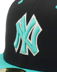 ニューエラ 59FIFTY SIDE PATCH 2-TONE UNDER VISOR NYブラック/ティール