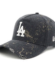 ニューエラ 9FORTY A-FRAME / CLOTH STRAP SPLASH PAINT DENIM LAブラックウォッシュデニム