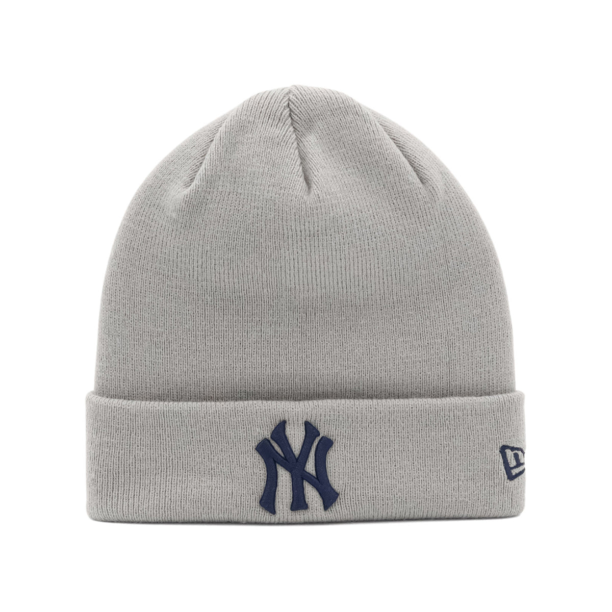 ニューエラ キャップ BASIC CUFF KNIT MLB TEAM LOGO NYライトグレー