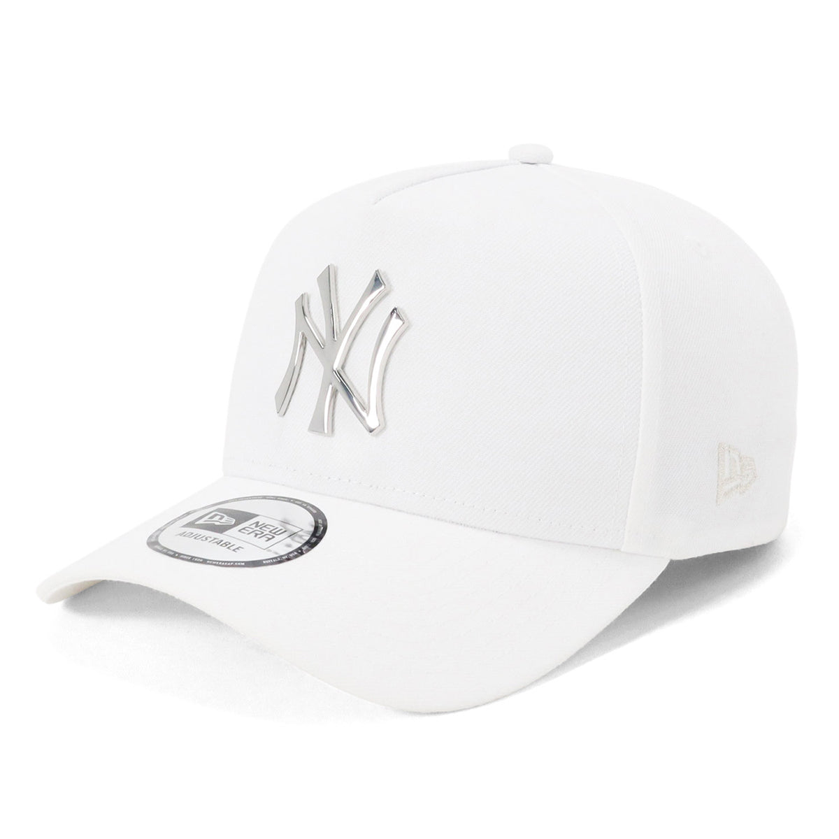 ニューエラ 9FORTY A-FRAME / CLOTH STRAP METAL BADGE MLB NYホワイト