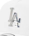 ニューエラ 9FORTY A-FRAME / CLOTH STRAP METAL BADGE MLB LAホワイト