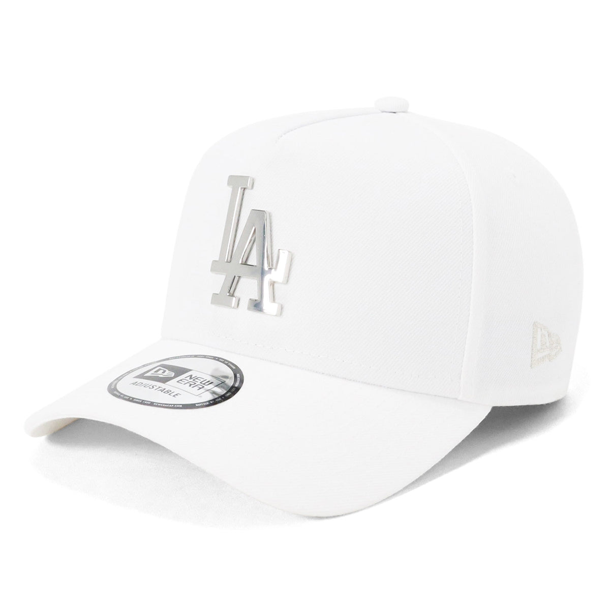 ニューエラ 9FORTY A-FRAME / CLOTH STRAP METAL BADGE MLB LAホワイト