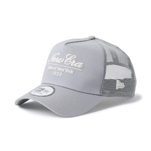ニューエラ キャップ 9FORTY A-FRAME TRUCKER CLASSIC SCRIPT グレー