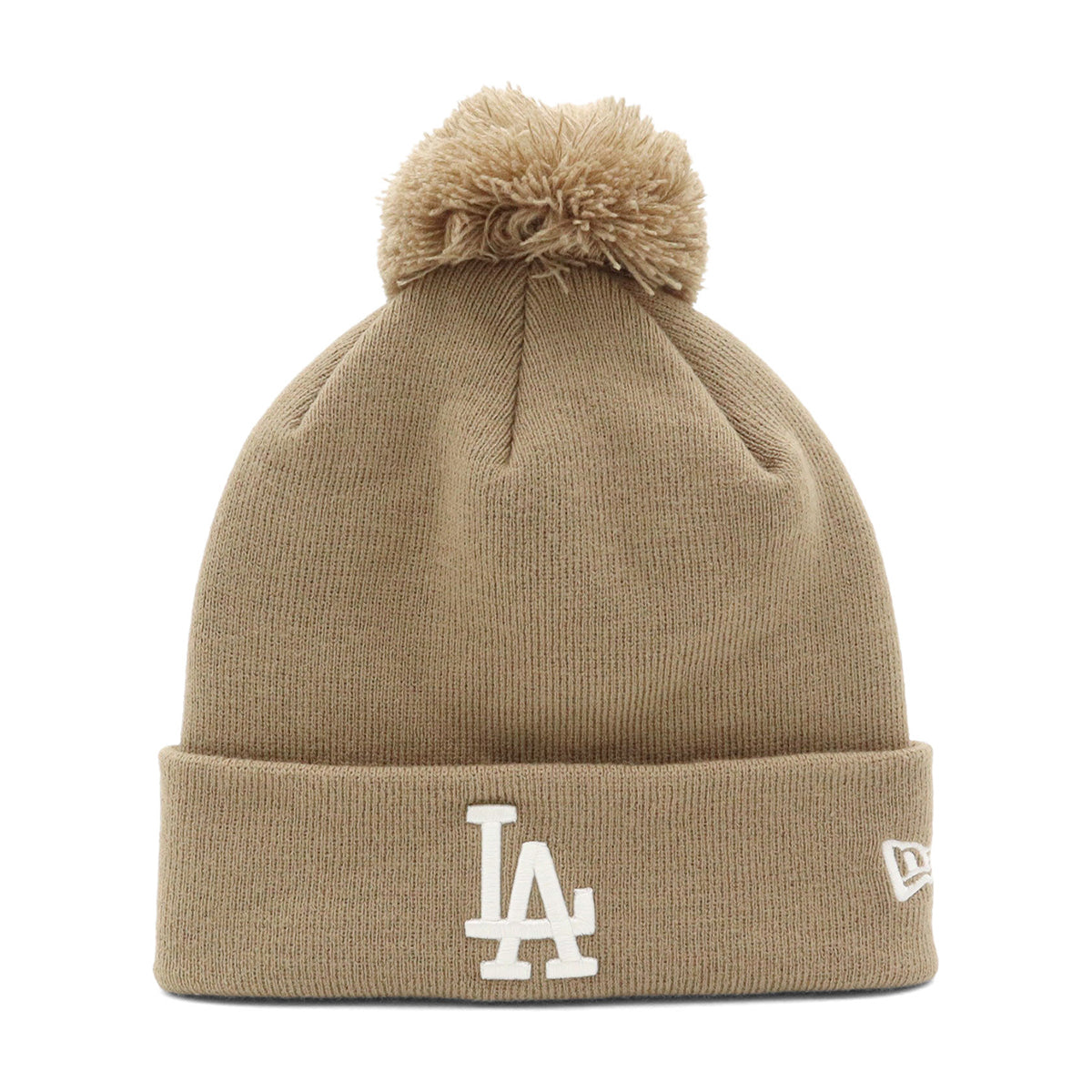 ニューエラ キャップ POM-PON KNIT/RIB MLB TEAM LOGO LAベージュ