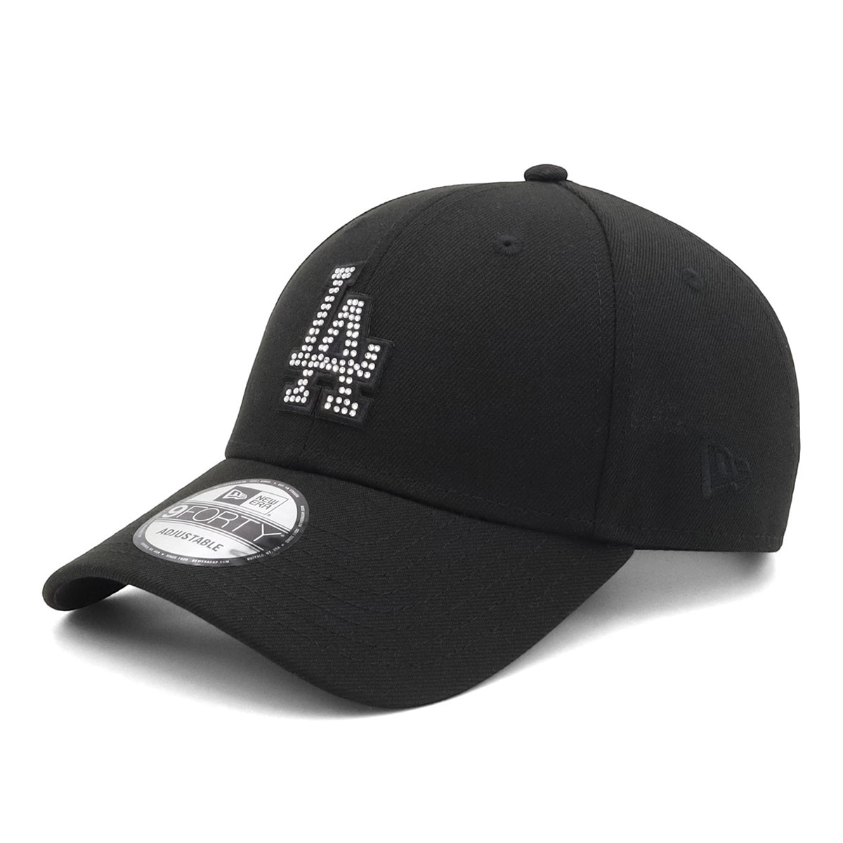 9FORTY BLACK LABEL Rhinestone ブラック ニューエラ キャップ 9FORTY / CLOTH STRAP MLB RHINESTONE LAブラック