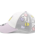 ニューエラ YOUTH 9TWENTY TRUCKER PEANUTS ホワイト/ソフトラベンダー