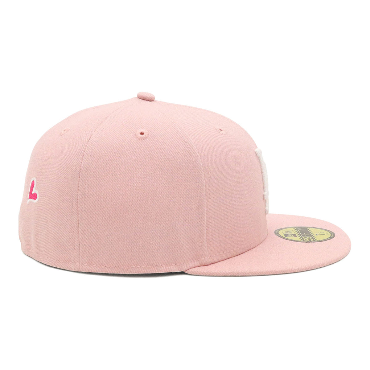 ニューエラ キャップ 59FIFTY HEART UNDER VISOR LAピンクルージュ