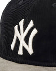 ニューエラ RETRO CROWN 9FIFTY FLAT VISOR MLB 8W CORDUROY NYブラック/グレー