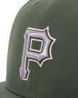 ニューエラ 59FIFTY MLB METALLIC PEWTER PITダークシーウィード