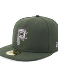 ニューエラ 59FIFTY MLB METALLIC PEWTER PITダークシーウィード