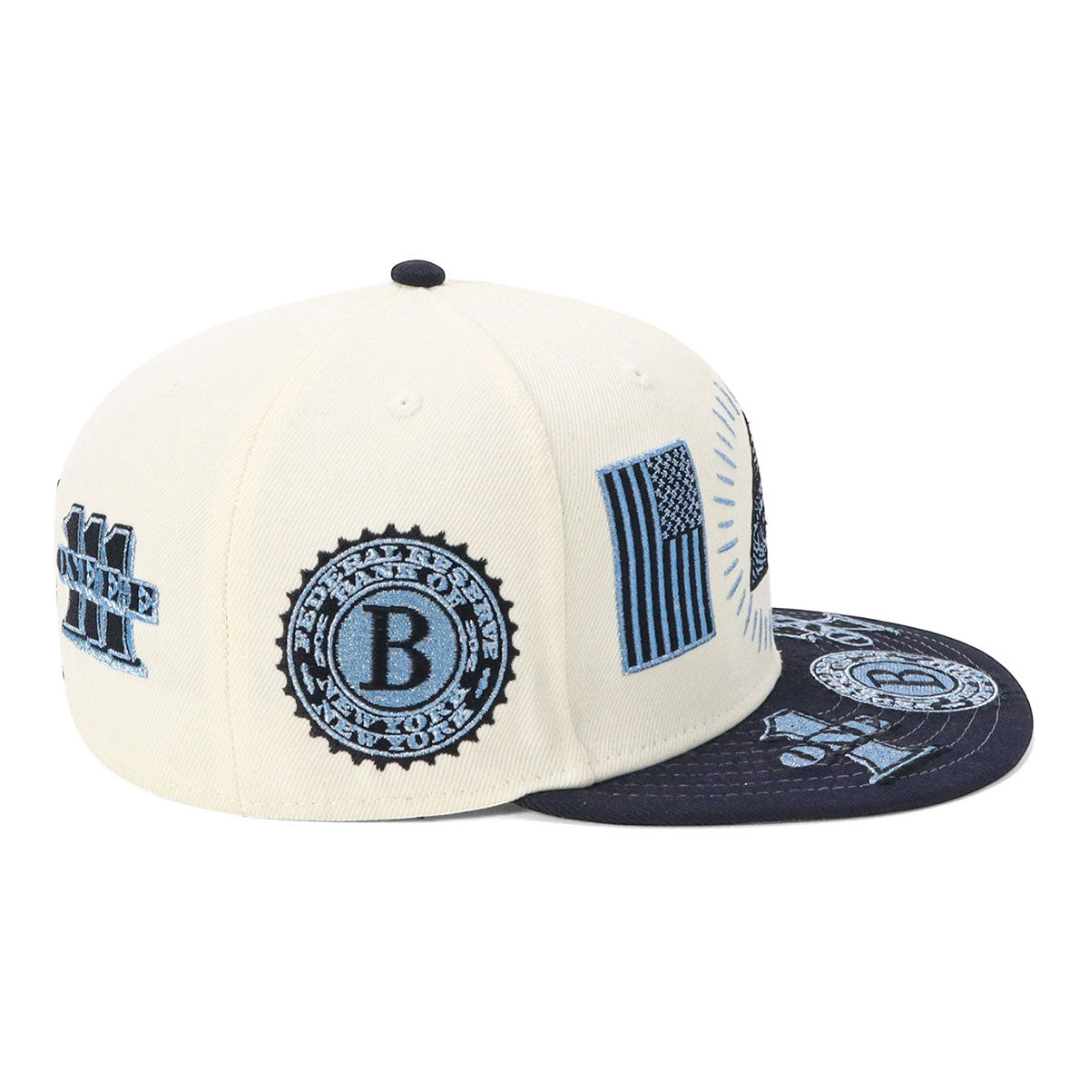 ニューエラ キャップ 59FIFTY DOLLAR ALL OVER UNDER VISOR クローム