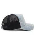 ニューエラ 9FORTY A-FRAME TRUCKER / CLOTH STRAP SPLASH PAINT DENIM NYウォッシュドデニム