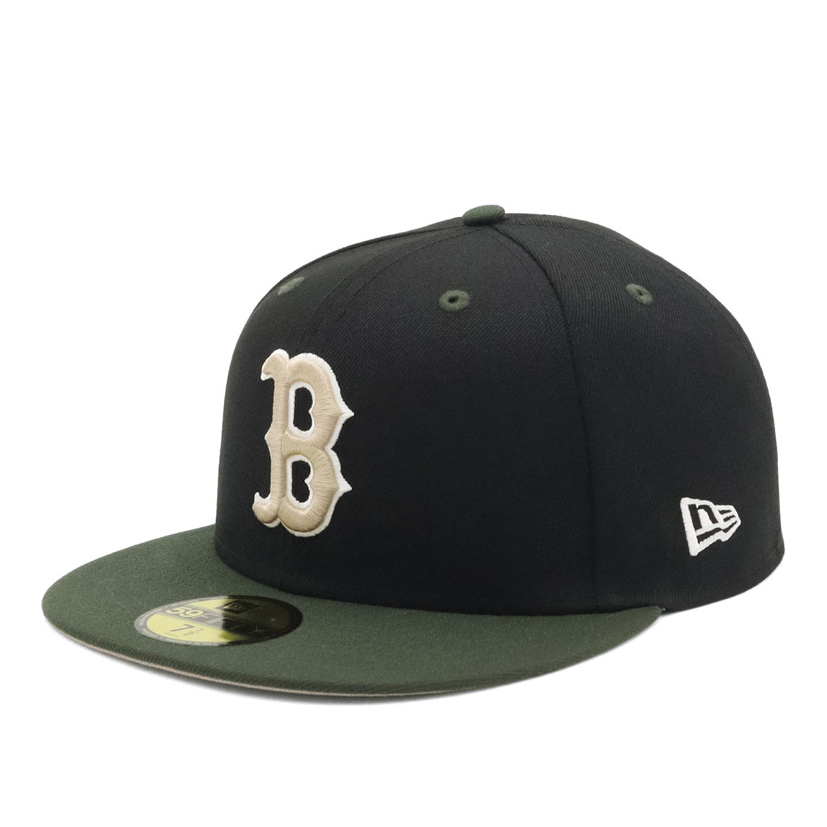 オリーブとブラック ニューエラ キャップ 59FIFTY 2-TONE UNDER VISOR BOSブラック