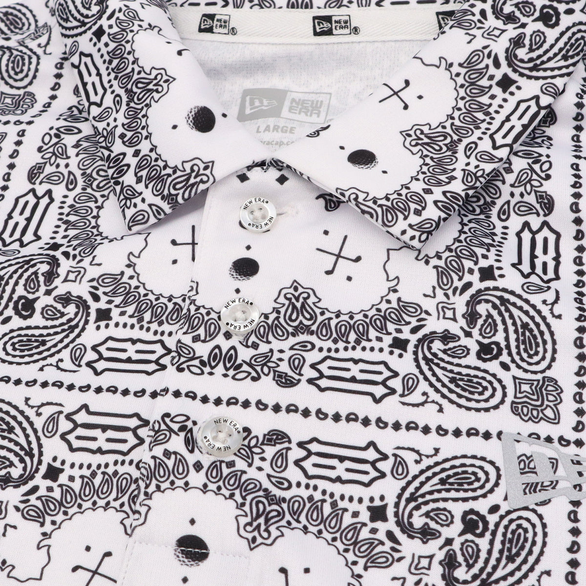 ニューエラ TECH POLO SHIRT SEASON GRAPHIC ホワイトペイズリー