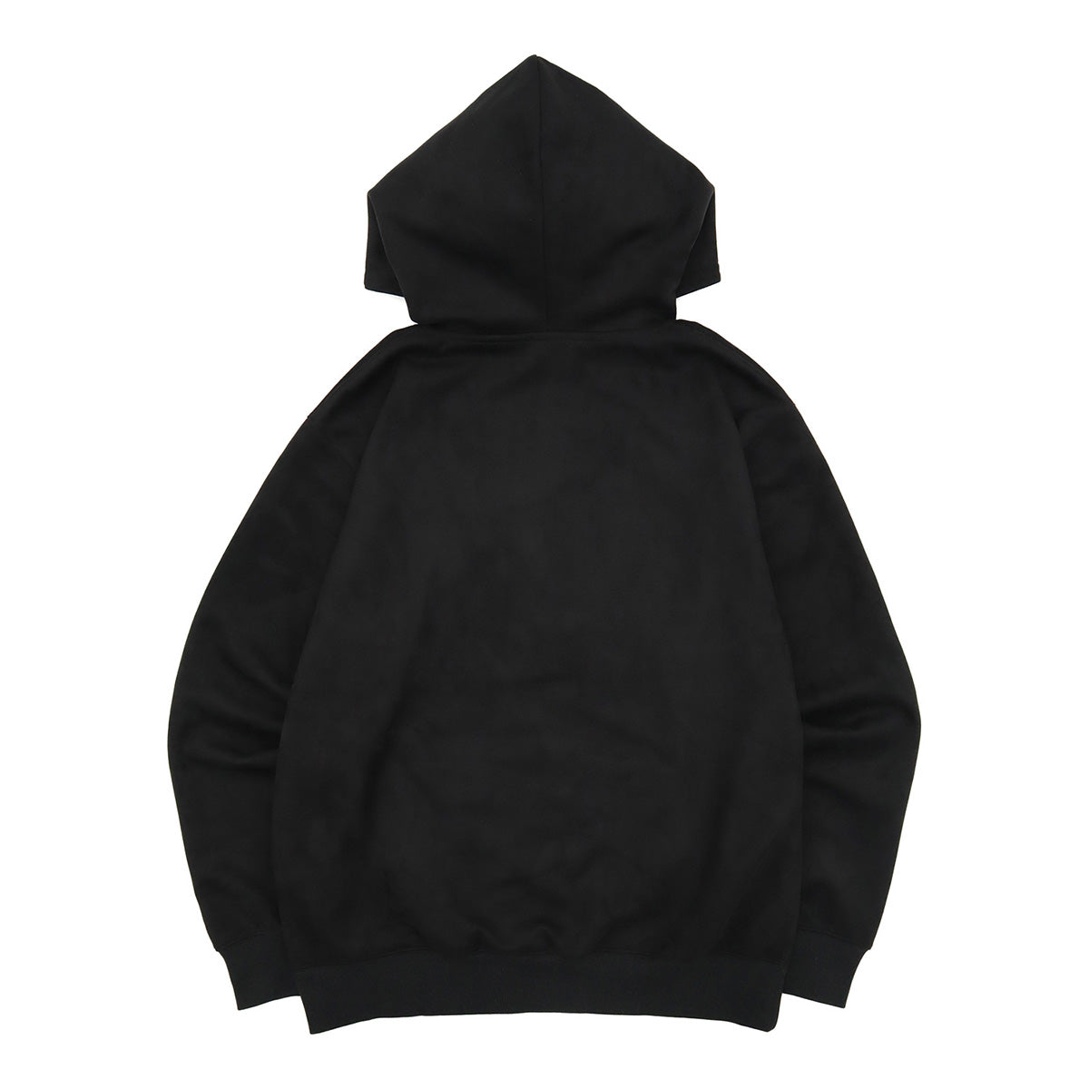 ニューエラ SUEDE PULLOVER HOODIE SCRIPT LOGO BOX LOGO LEATHER PATCH ブラック・ダークグレー