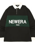 ニューエラ L/S RUGBY SHIRT 23 ブラック・ダークグリーン