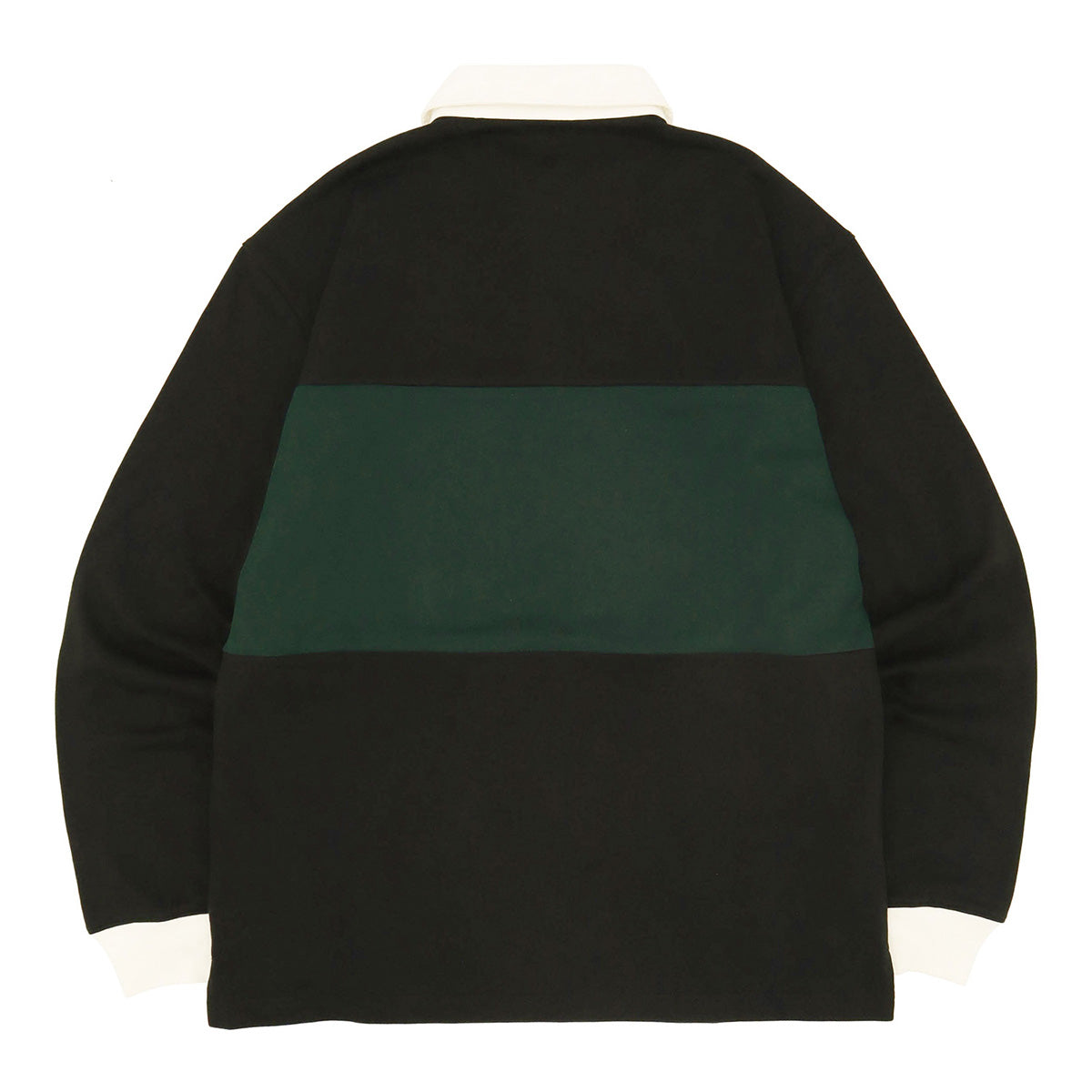 ニューエラ L/S RUGBY SHIRT 23 ブラック・ダークグリーン