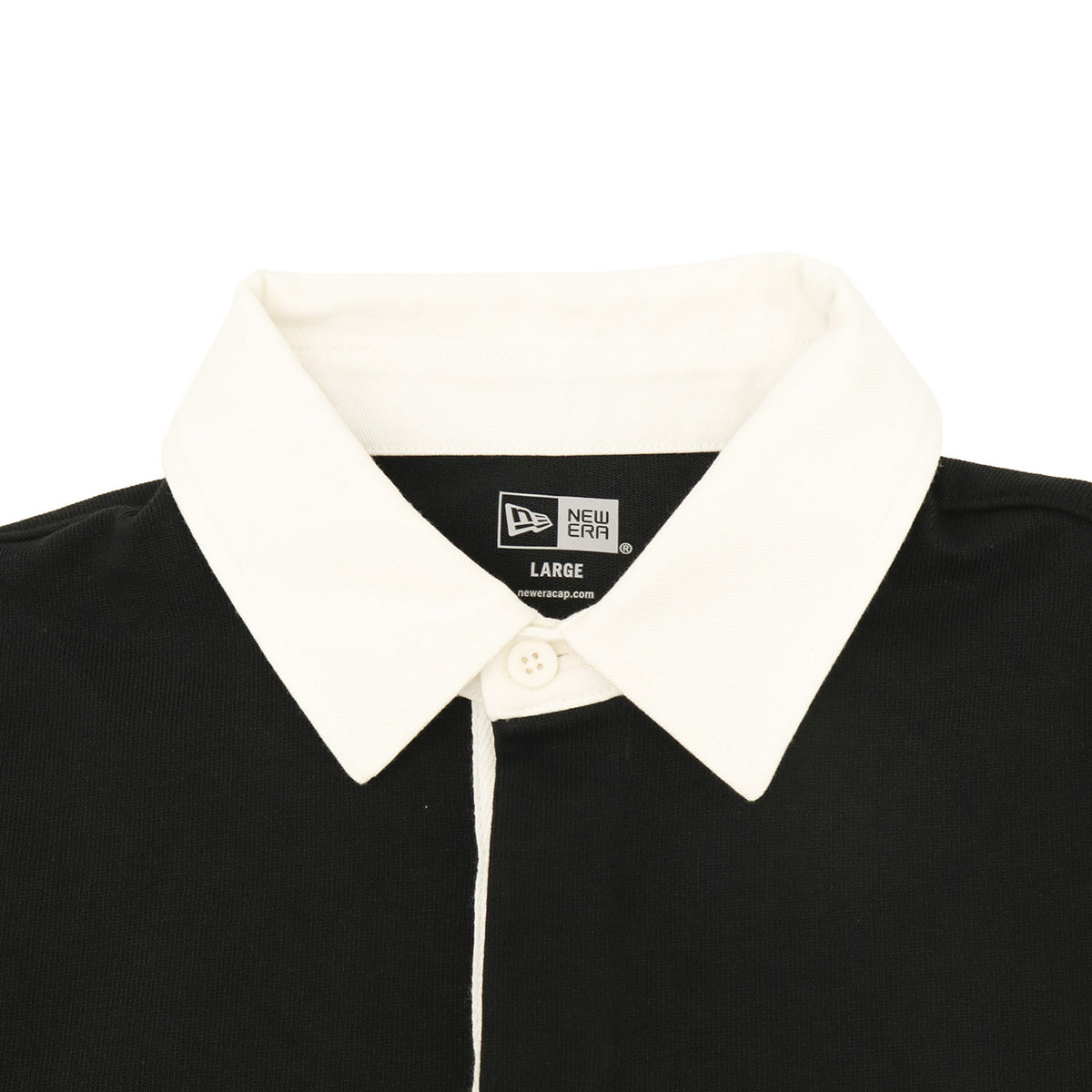 ニューエラ L/S RUGBY SHIRT 23 ブラック・ダークグリーン