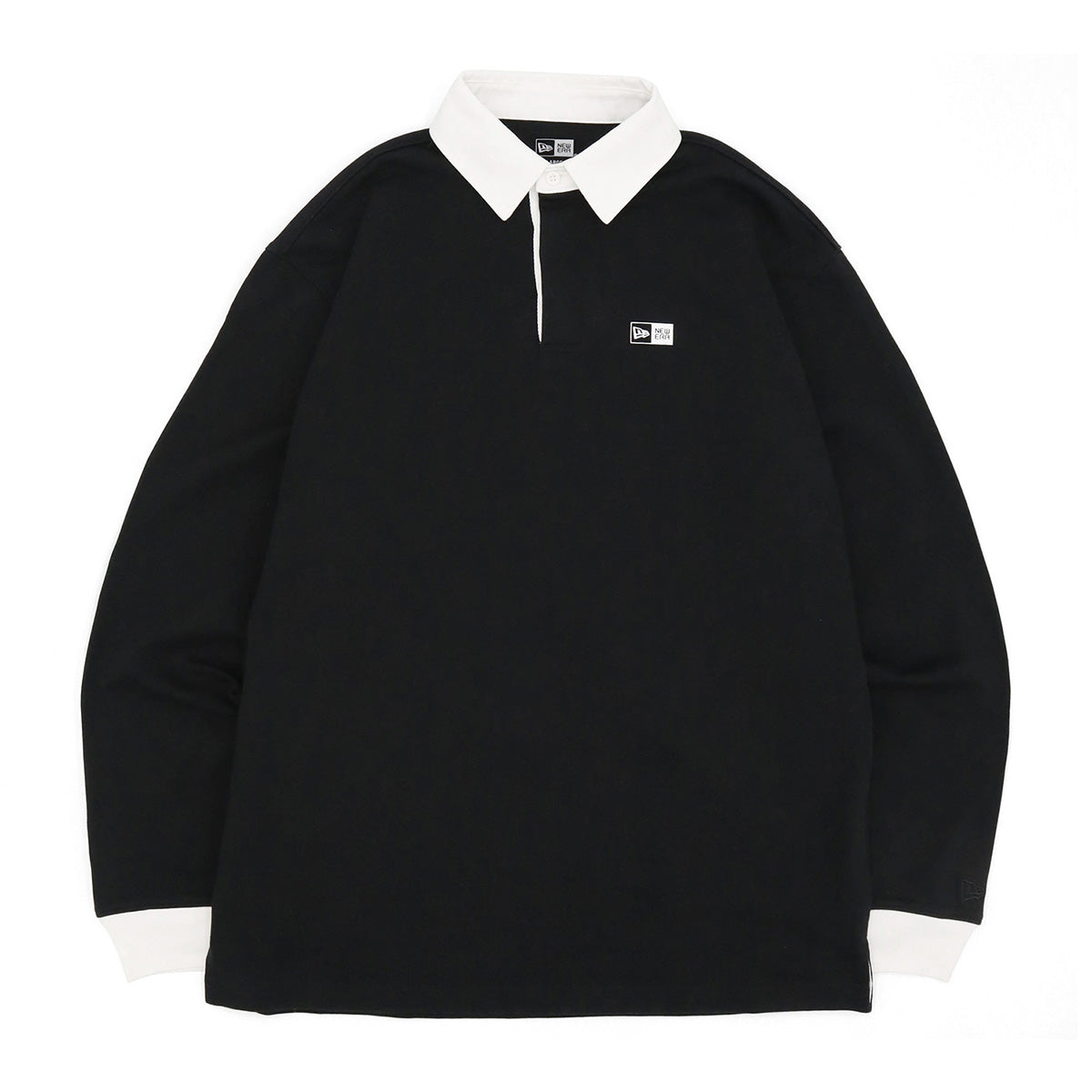 ニューエラ L/S RUGBY SHIRT 23 BOX LOGO ブラック