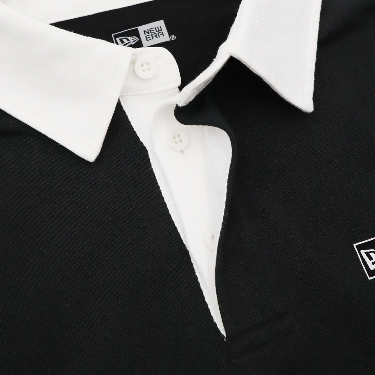 ニューエラ L/S RUGBY SHIRT 23 BOX LOGO ブラック