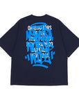 ニューエラ S/S OVERSIZED COTTON TEE 24 GRAFFITI ネイビー/ホワイト/ブルー