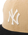 別注 ニューエラ 59FIFTY CORDUROY 2-TONE NYベージュ/ブラック