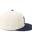 別注 ニューエラ 59FIFTY CORDUROY 2-TONE LAアイボリー/ネイビー