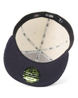 別注 ニューエラ 59FIFTY CORDUROY 2-TONE LAアイボリー/ネイビー
