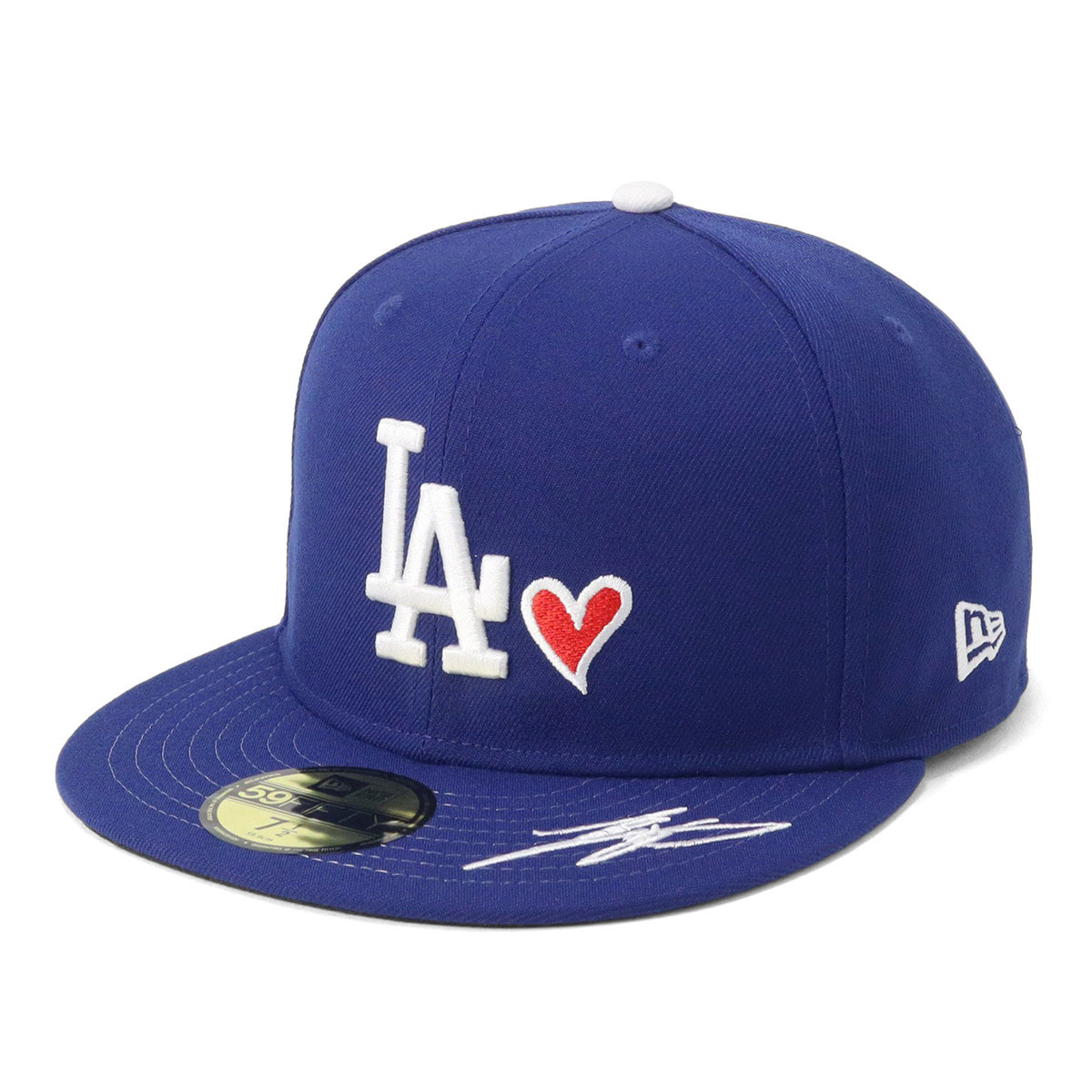 ニューエラ 59FIFTY SHOHEI OHTANI SIGNATURE COLLECTION HEART UNDER VISOR LAダークロイヤル