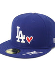 ニューエラ 59FIFTY SHOHEI OHTANI SIGNATURE COLLECTION HEART UNDER VISOR LAダークロイヤル