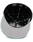 ニューエラ 59FIFTY SIDE PATCH 2-TONE UNDER VISOR CUBブラック/ティール