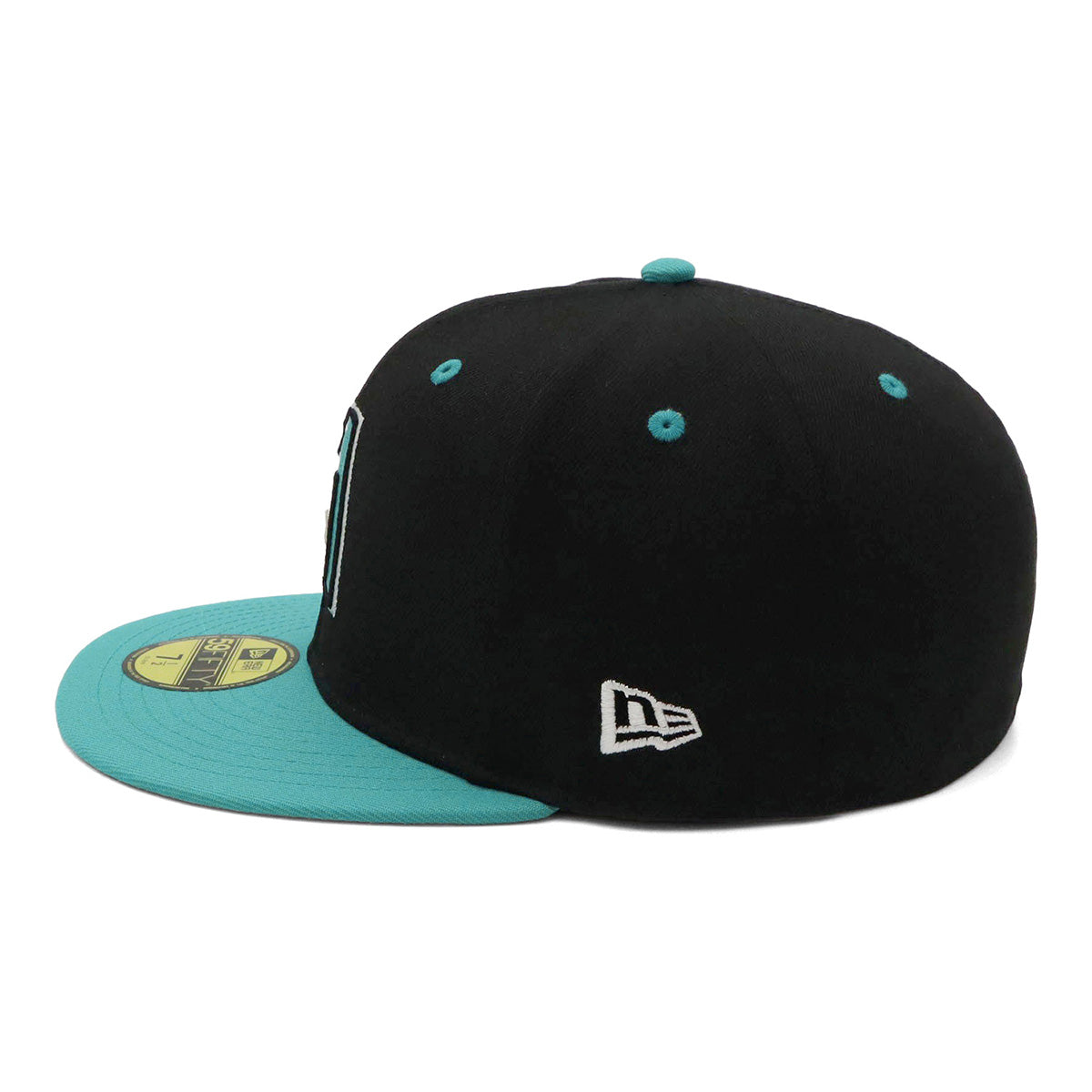 ニューエラ 59FIFTY SIDE PATCH 2-TONE UNDER VISOR ARIブラック/ティール