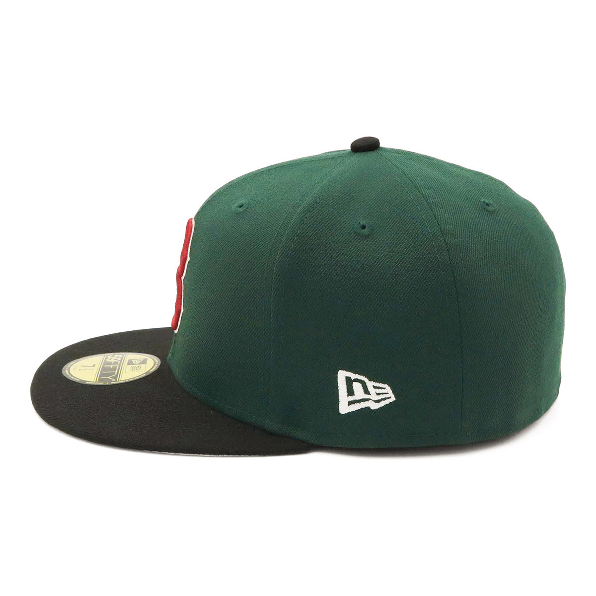 ニューエラ 59FIFTY SIDE PATCH 2-TONE UNDER VISOR BOSダークグリーン