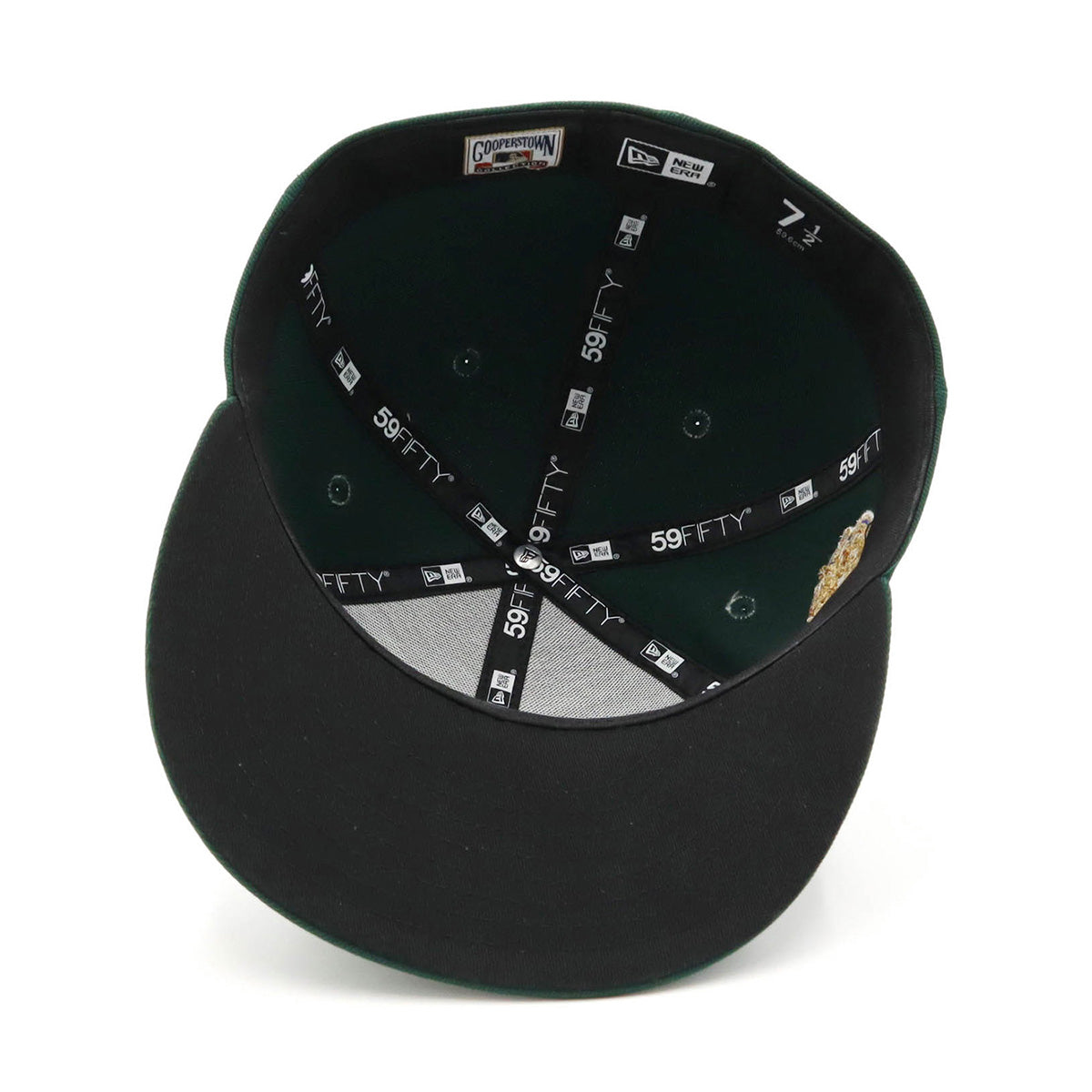 ニューエラ 59FIFTY SIDE PATCH UNDER VISOR NYMダークグリーン