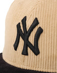 別注 ニューエラ YOUTH 9FIFTY CORDUROY 2-TONE NYベージュ/ブラック