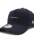 ニューエラ 9FORTY A-FRAME / LONG VISOR / EASYSNAP FLAX COTTON HANDWRITTEN LOGO ダークネイビー