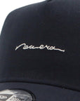 ニューエラ 9FORTY A-FRAME / LONG VISOR / EASYSNAP FLAX COTTON HANDWRITTEN LOGO ダークネイビー