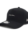 ニューエラ 9FORTY A-FRAME / LONG VISOR / EASYSNAP FLAX COTTON HANDWRITTEN LOGO ブラック