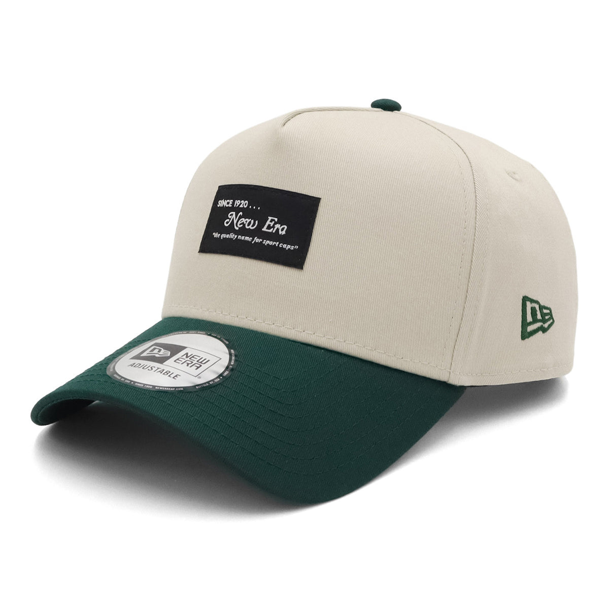 ニューエラ 9FORTY A-FRAME BLACK PATCH ストーン/ダークグリーン