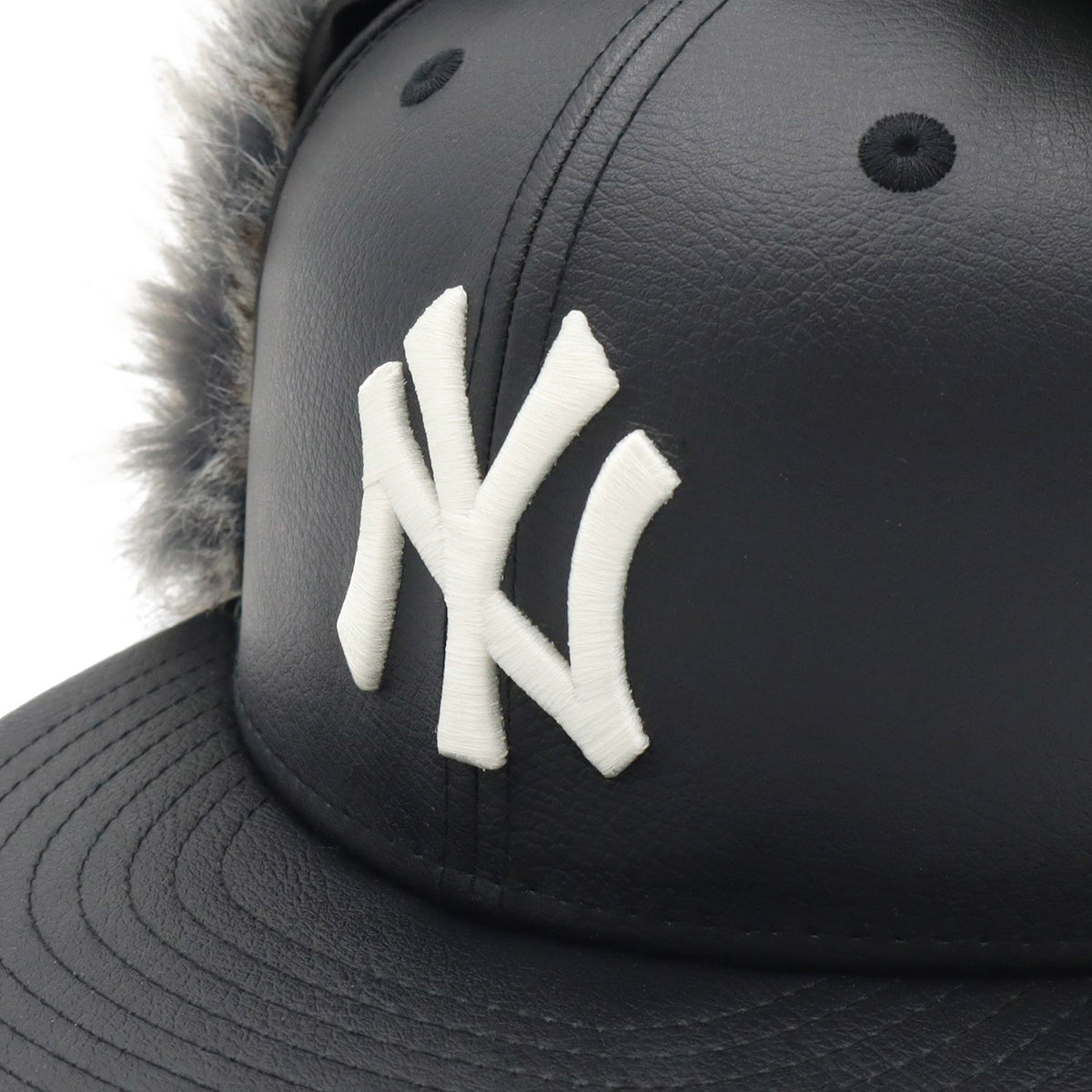 ニューエラ キャップ 59FIFTY DOG EAR SYNTHETIC LEATHER NY・ブラック