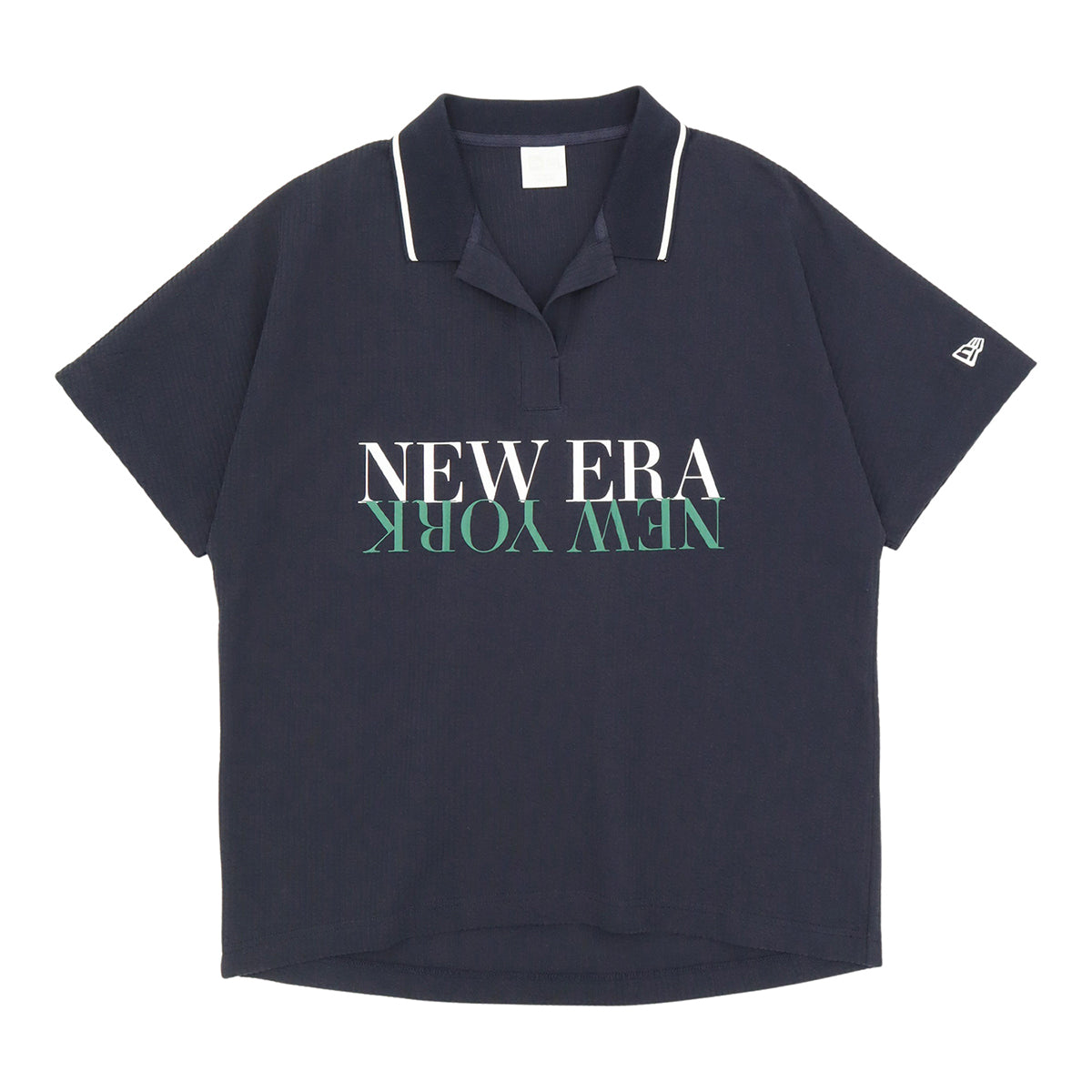 ニューエラ WOMEN&#39;S SKIPPER POLO SHIRT SEERSUCKER ネイビー