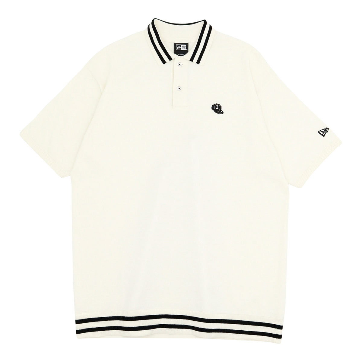 ニューエラ S/S KNIT POLO SHIRT SUMMER KNIT LINE ホワイト