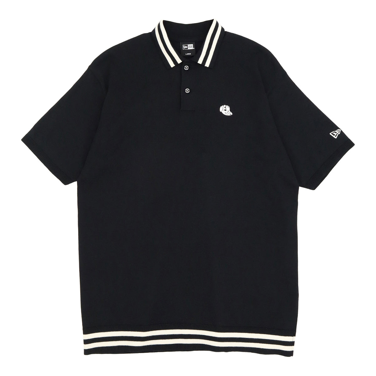 ニューエラ S/S KNIT POLO SHIRT SUMMER KNIT LINE ブラック