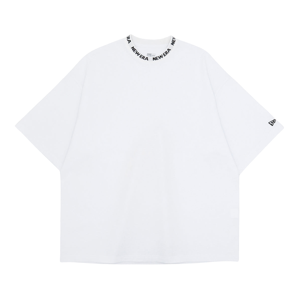 ニューエラ S/S OVERSIZED COTTON TEE 24 COLLAR LOGO JACQUARD ホワイト