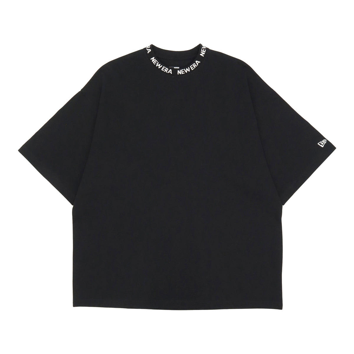 ニューエラ S/S OVERSIZED COTTON TEE 24 COLLAR LOGO JACQUARD ブラック