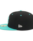 ニューエラ 59FIFTY SIDE PATCH 2-TONE UNDER VISOR NYブラック/ティール