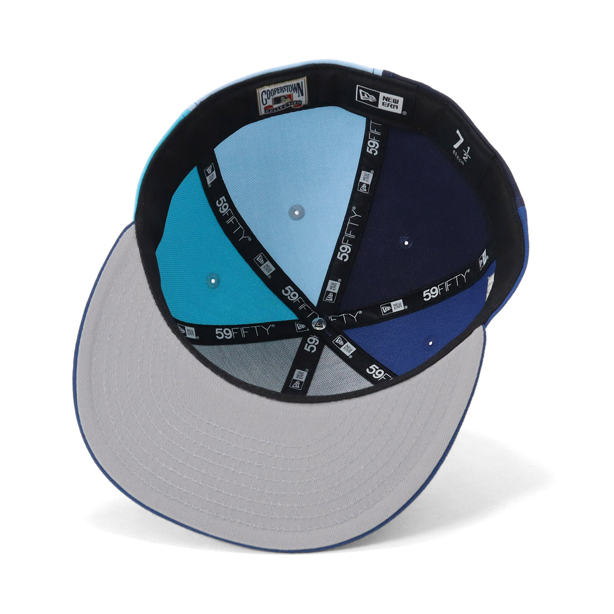 ニューエラ キャップ 59FIFTY SIDE PATCH UNDER VISOR LAブルー
