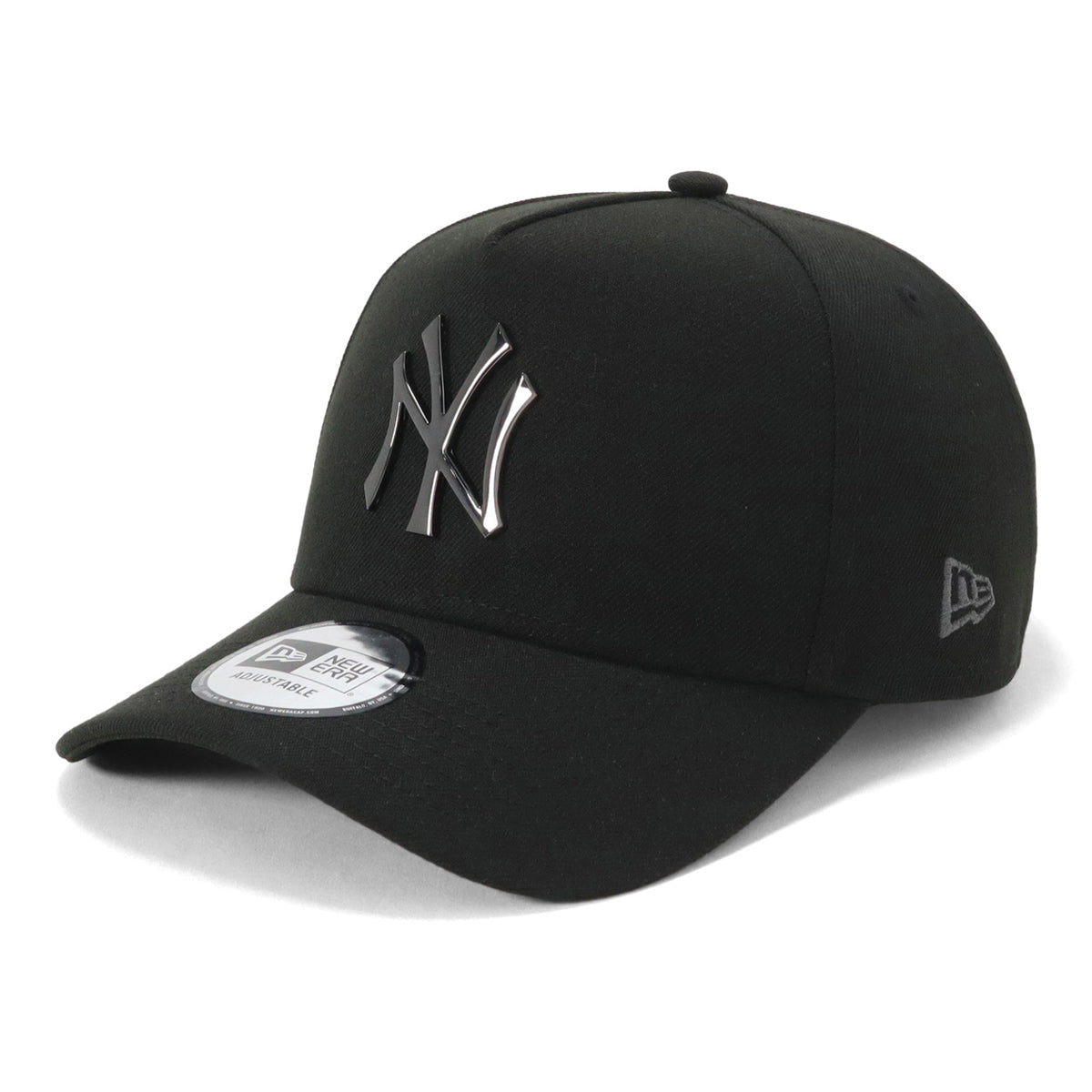 アットラスト　ALキャップ　M ブラック ニューエラ キャップ 9FORTY A-FRAME / CLOTH STRAP METAL BADGE MLB